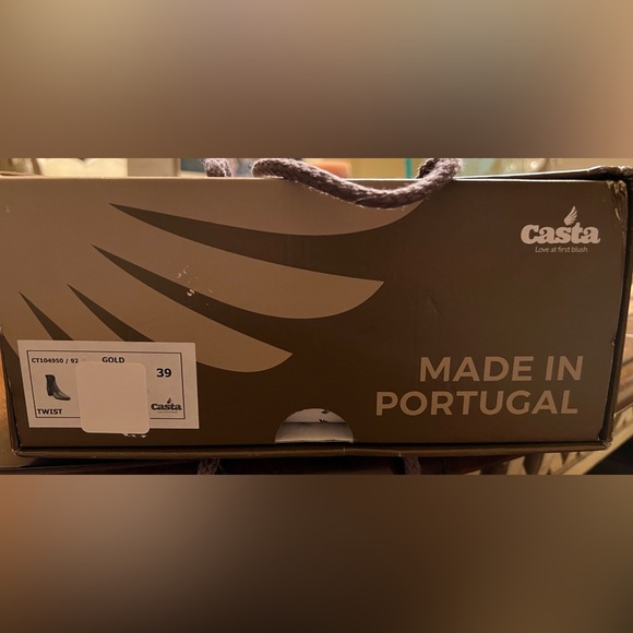 CASTA Twist Combo Heeled Boots in gold & olive, NIB, size 39 (8.5 US) - Picture 4 of 15